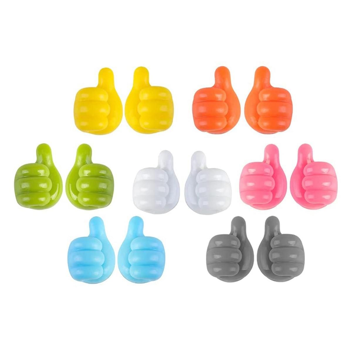 14 Pcs Silicone Thumb Wall Hook Creative Self Adhesive