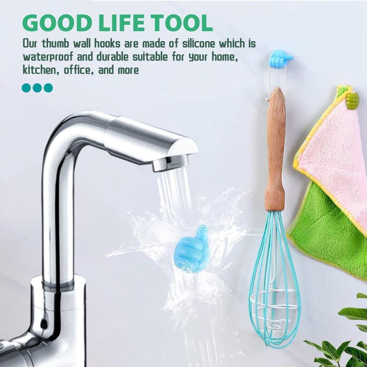14 Pcs Silicone Thumb Wall Hook Creative Self Adhesive