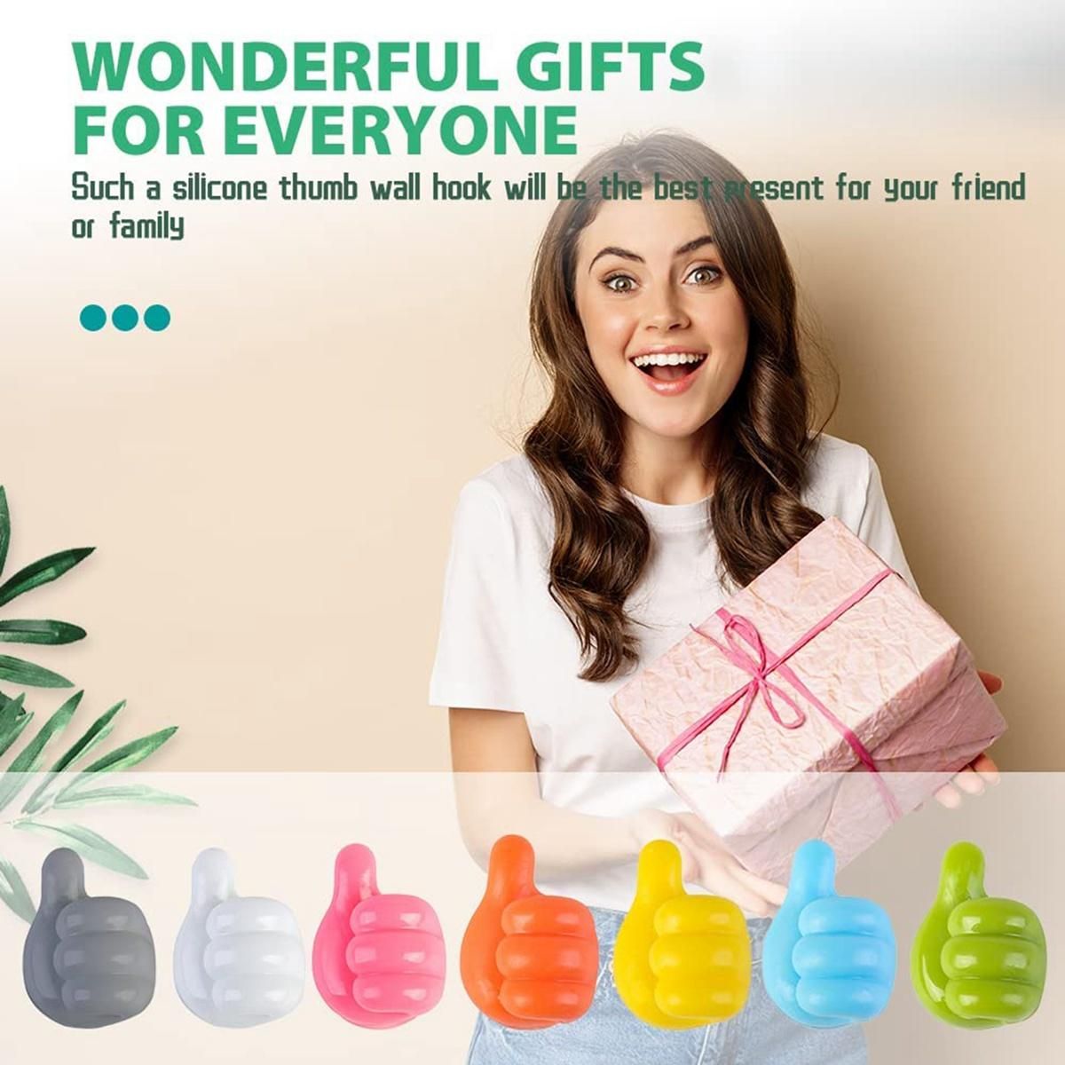 14 Pcs Silicone Thumb Wall Hook Creative Self Adhesive