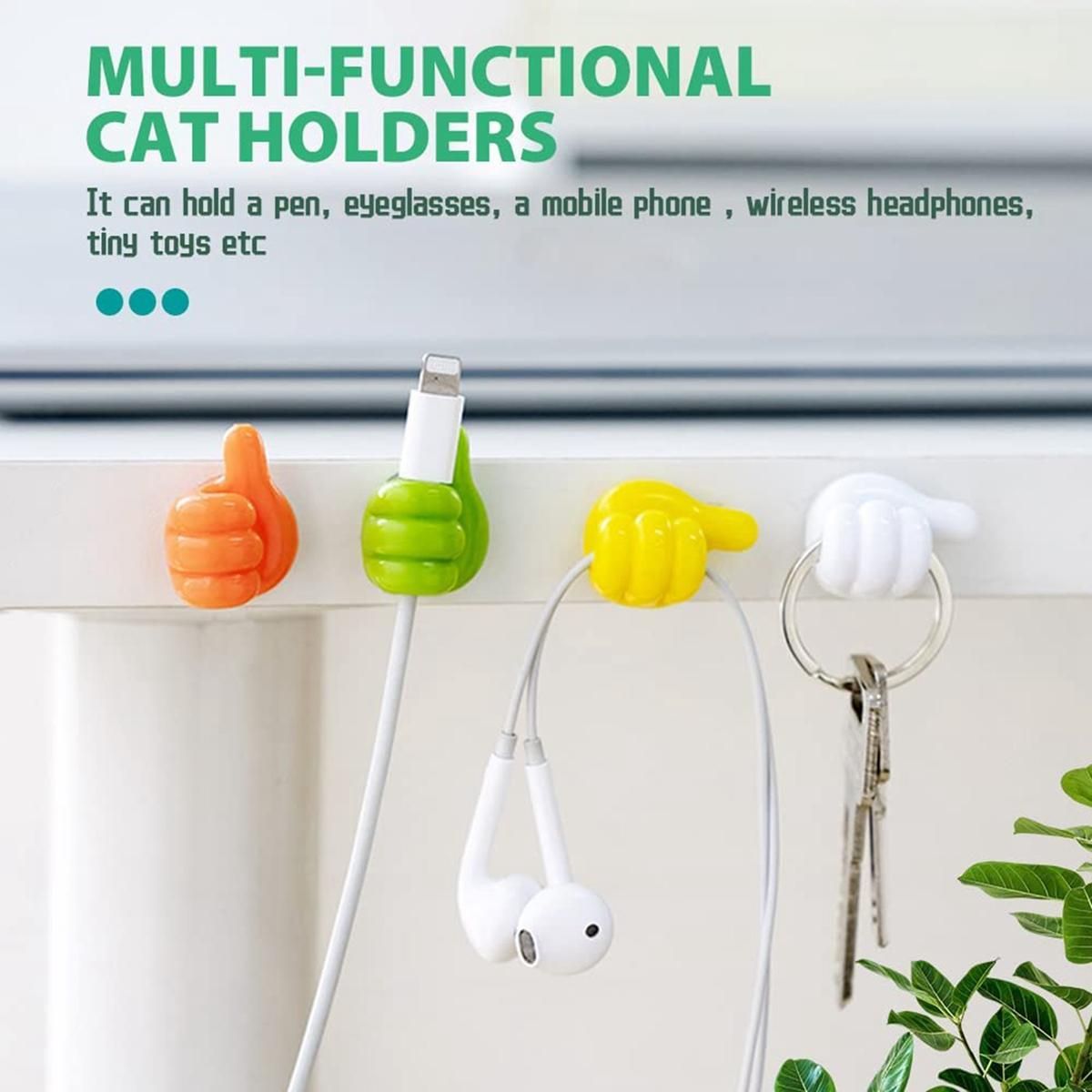 14 Pcs Silicone Thumb Wall Hook Creative Self Adhesive