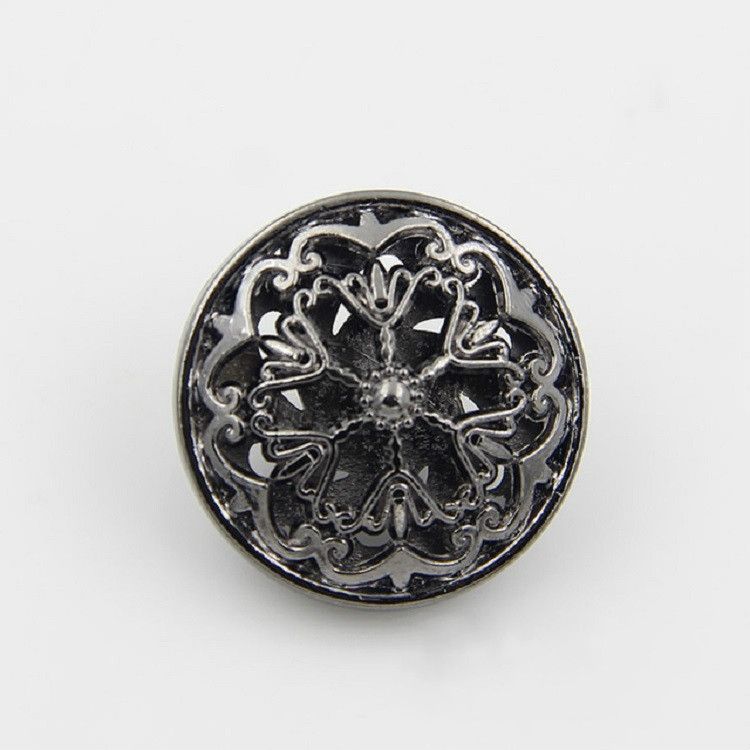 100 PCS 18mm Hollow Flower Shape Metal Button