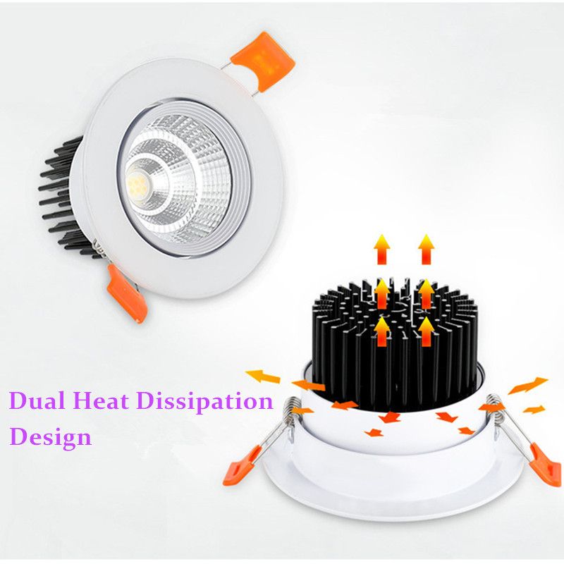 Dimmable AC90V-260V 5W7W9W12W15W18W20W LED Downlights Epistar Chip COB Recessed Ceiling Lamps Spot Lights For Home Illumination