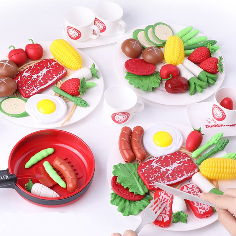 Kitchen Toys Set For Kids Girl Cooking Baby Cutting Fruit