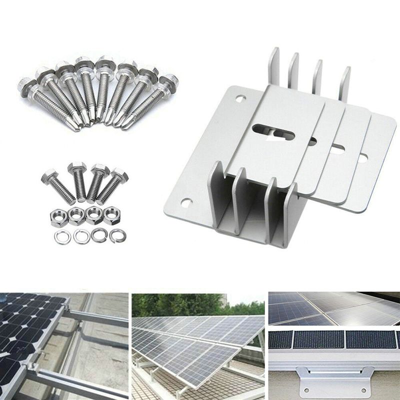 1 Set 4pcs Z-shaped Metal Solar Panel Mounting Brackets