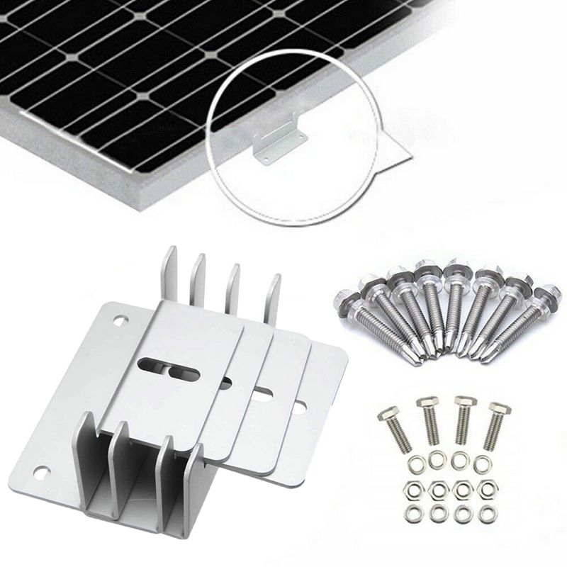 1 Set 4pcs Z-shaped Metal Solar Panel Mounting Brackets