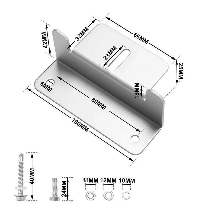 1 Set 4pcs Z-shaped Metal Solar Panel Mounting Brackets