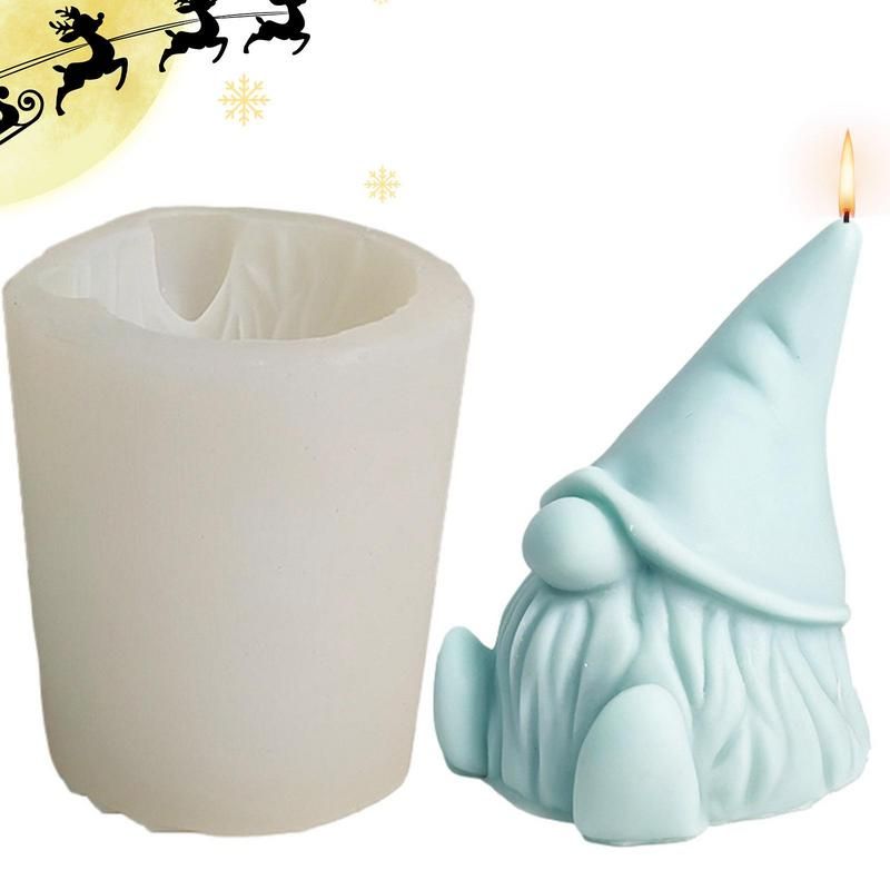 Christmas Gnome Candle Mould 3D Gnome Silicone Mold DIY