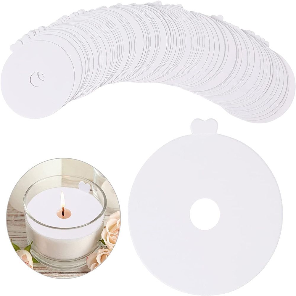 100Pcs Candle Dust Protectors Paper Candle Lids Candle Drip