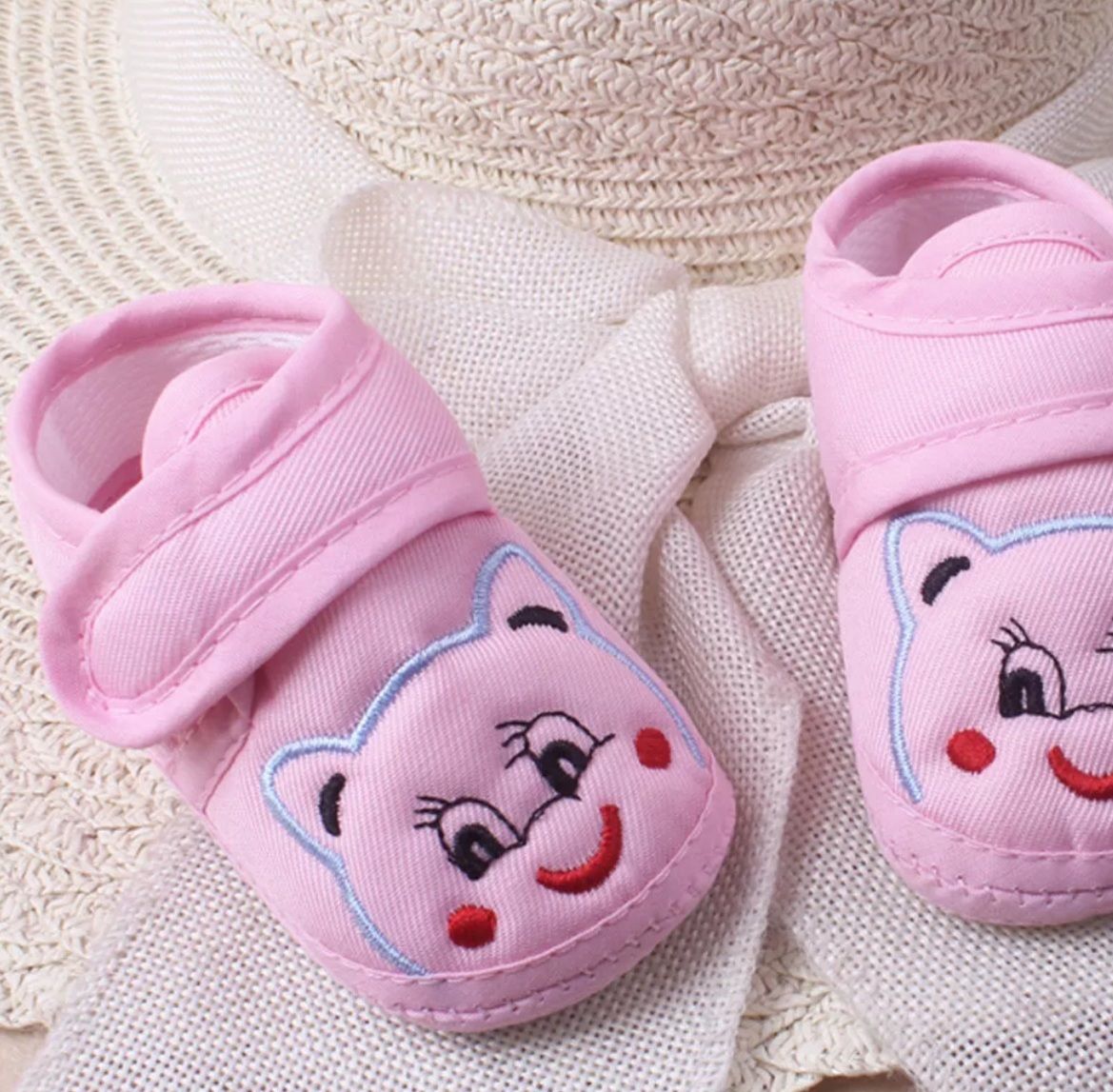 Unisex Newborn Baby Cartoon Soft Sole Shoes - Pink