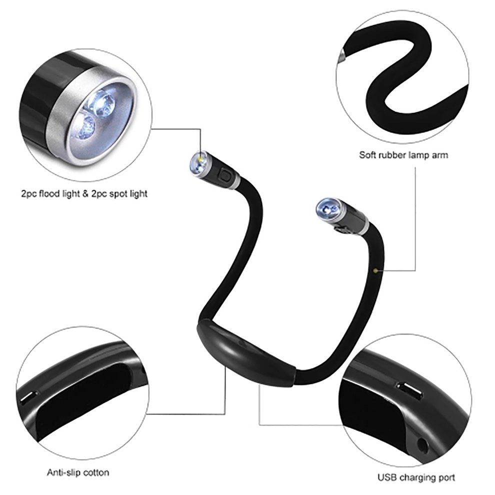Flexible Adjustable  Light Neck Book Night  For Study Reading