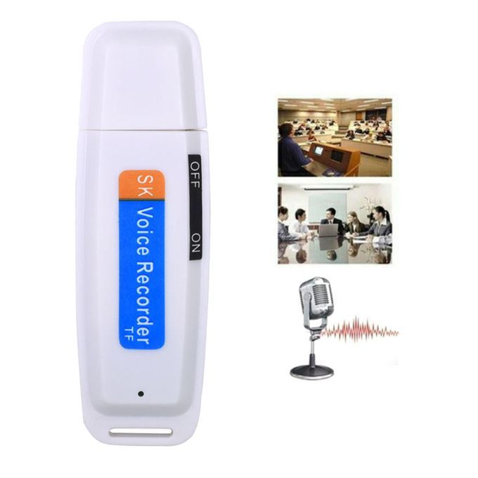 Small Digital Voice Recorder Pen Portable Sound Record USB Flash White