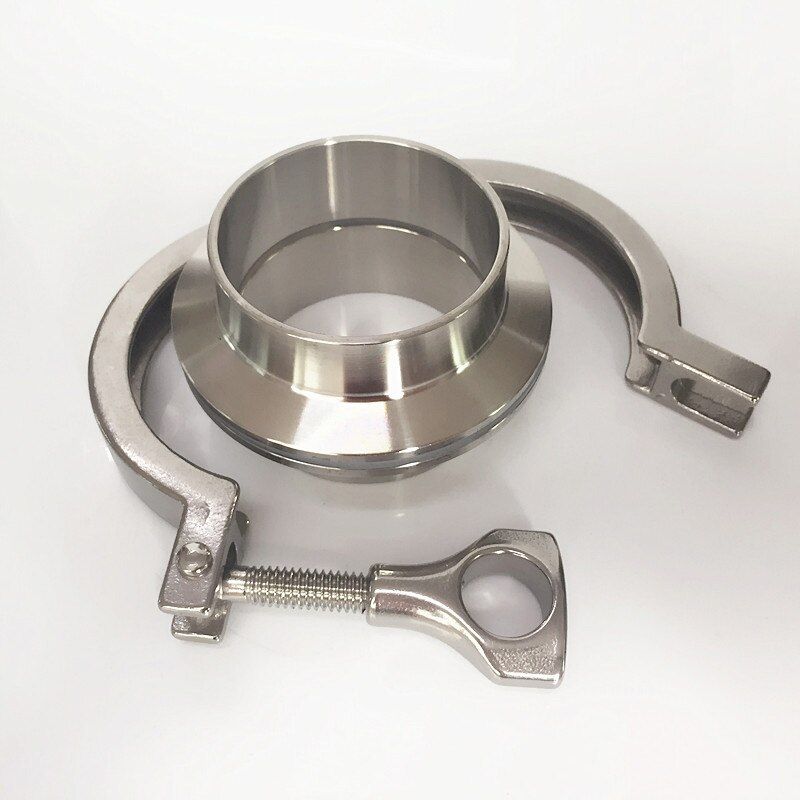 Union 38mm Pipe O/D Sanitary 1.5" Tri Clamp Weld Ferrule + Tri Clamp + Silicon Gasket 304 Stainless Steel For Homebrew