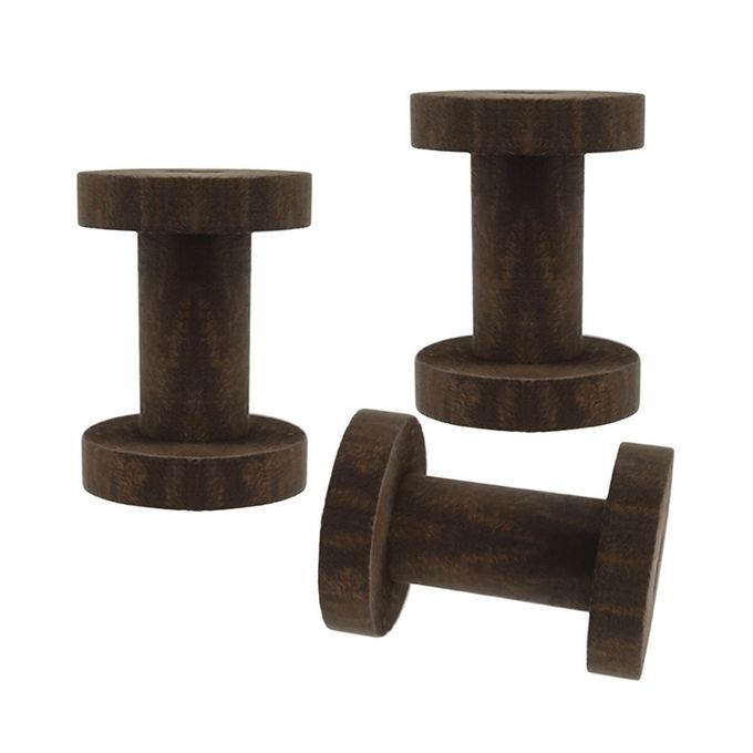 3pcs Wood Thread Spools Natural Weaving Elastic Cord Yarn Thread