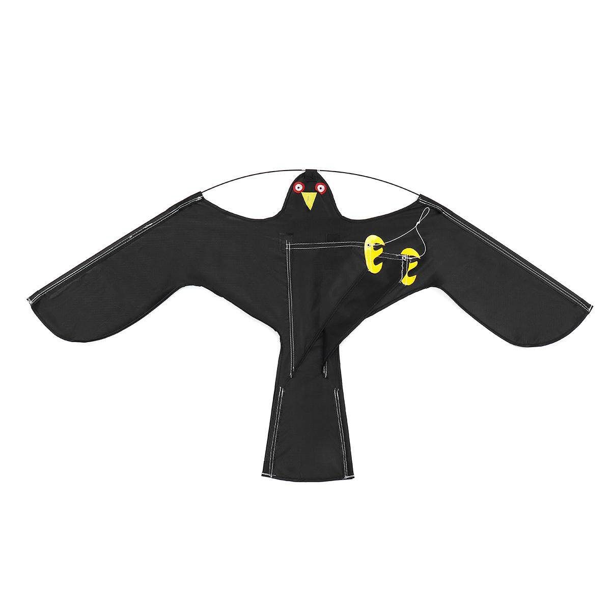 Emulation Flying Hawk Bird Scarer Drive Bird Kite For Garden Scarecrow Yard House Black (black)