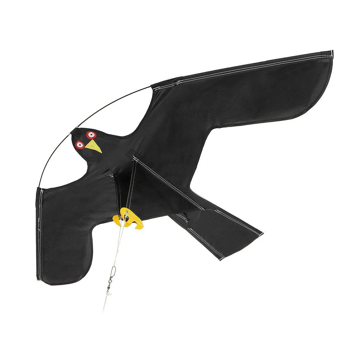 Emulation Flying Hawk Bird Scarer Drive Bird Kite For Garden Scarecrow Yard House Black (black)