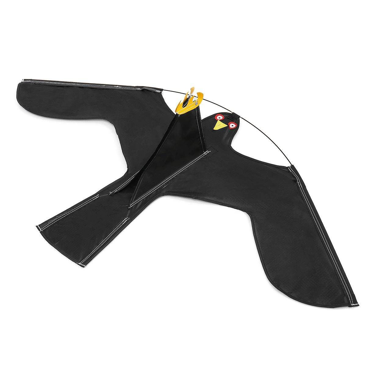 Emulation Flying Hawk Bird Scarer Drive Bird Kite For Garden Scarecrow Yard House Black (black)