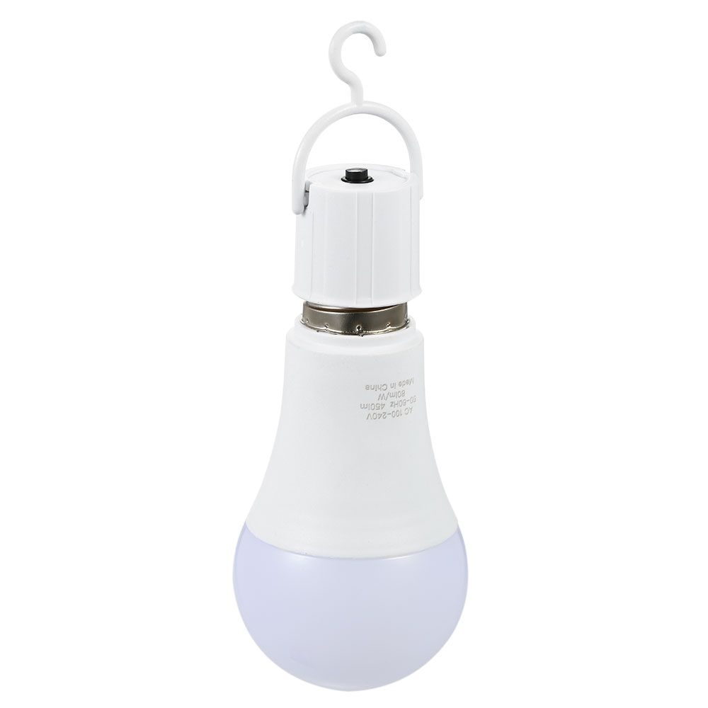 Pack Of 2 Multifunctional Rechargeable 6W Emergency LED Light Bulbs 60W Equivalent 6000K Bright Outdoor Hanging Lamp Lights For Power Outage Camping Garden Parties--E26/E27, AC100~240V