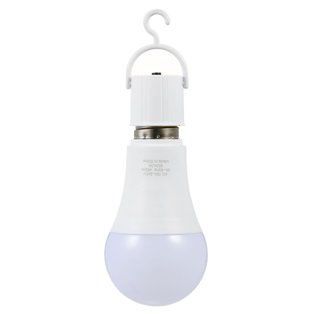 Pack Of 2 Multifunctional Rechargeable 6W Emergency LED Light Bulbs 60W Equivalent 6000K Bright Outdoor Hanging Lamp Lights For Power Outage Camping Garden Parties--E26/E27, AC100~240V