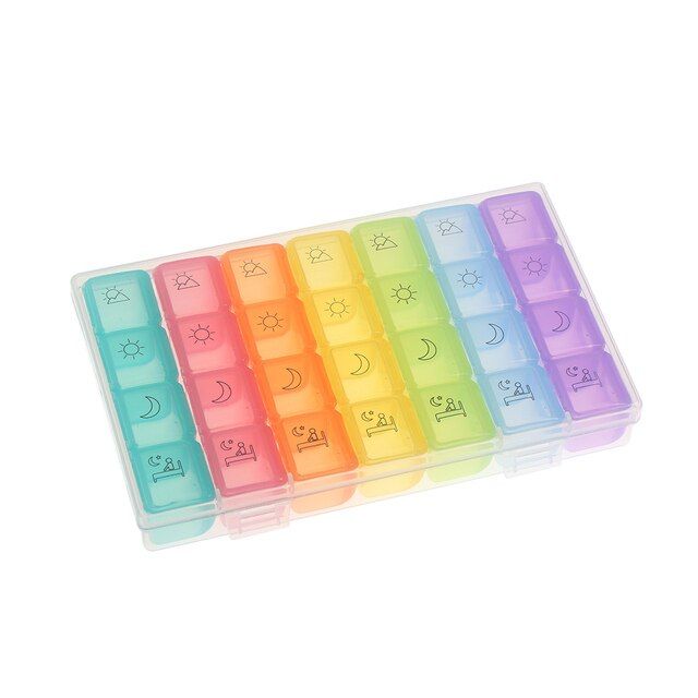 2pcs Weekly Pills Portable  Prescription And Medication Case