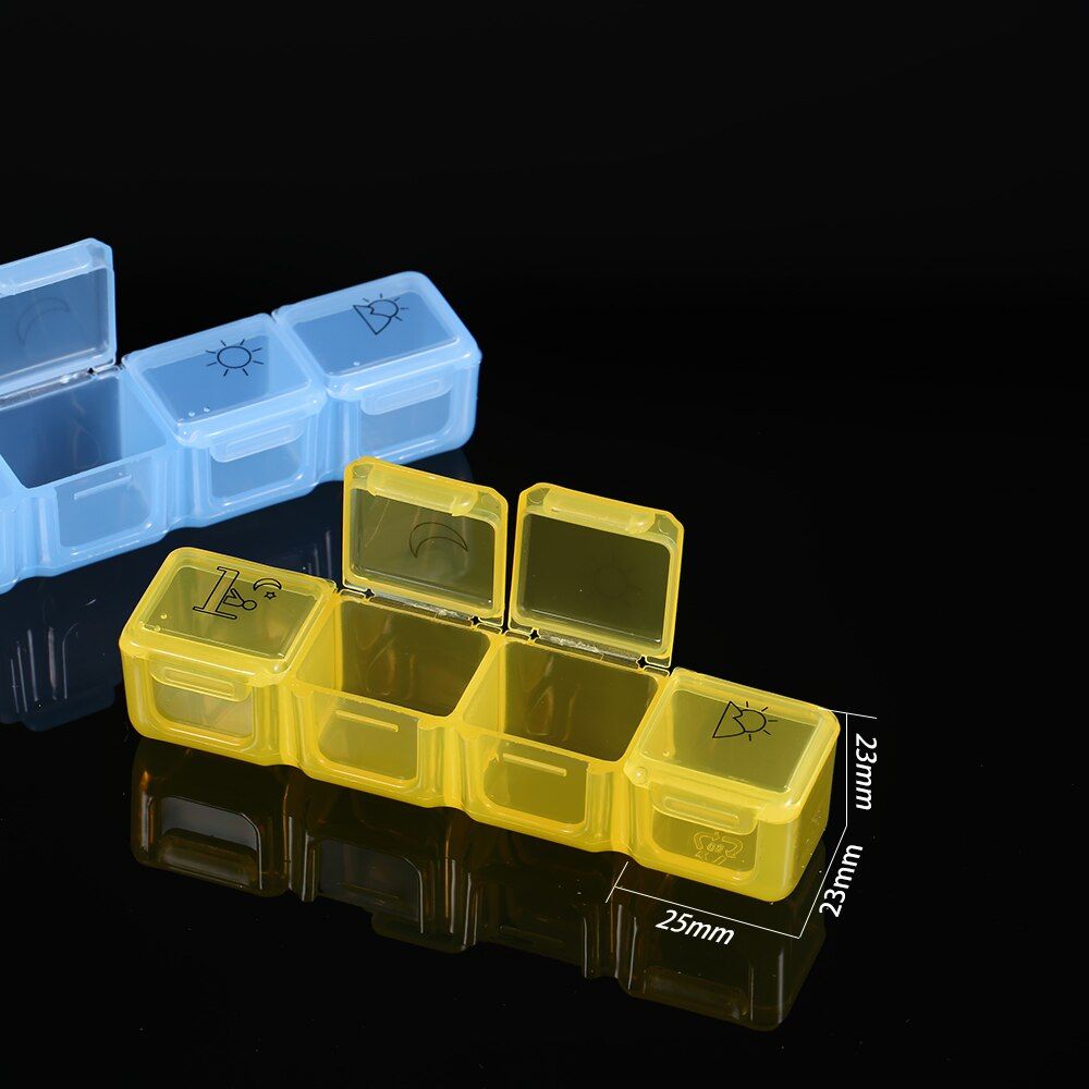 2pcs Weekly Pills Portable  Prescription And Medication Case