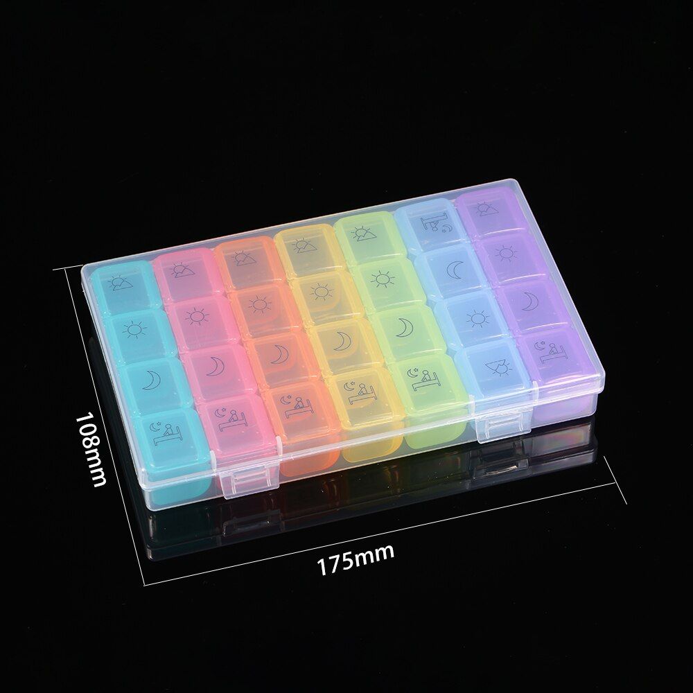 2pcs Weekly Pills Portable  Prescription And Medication Case