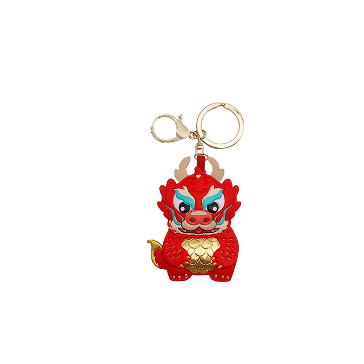 Lightweight Keychain Dragon Keychain Shoulder Bag Pendant Festive New Red  Golden
