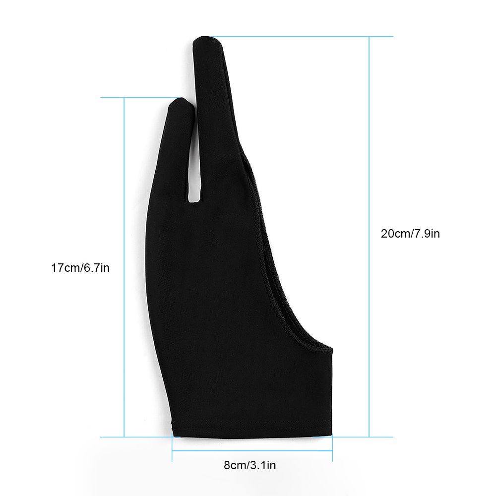 Black Artist Glove Two-Finger Free Size Drawing Glove