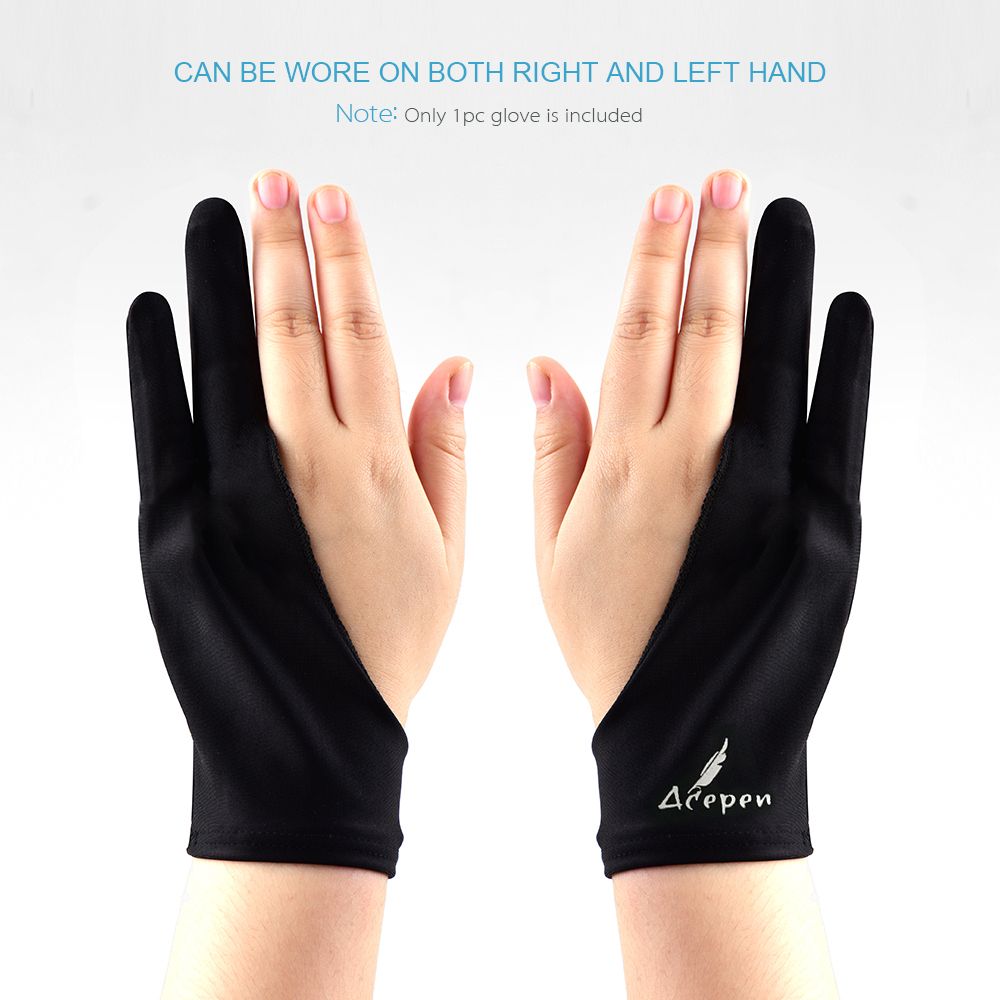 Black Artist Glove Two-Finger Free Size Drawing Glove