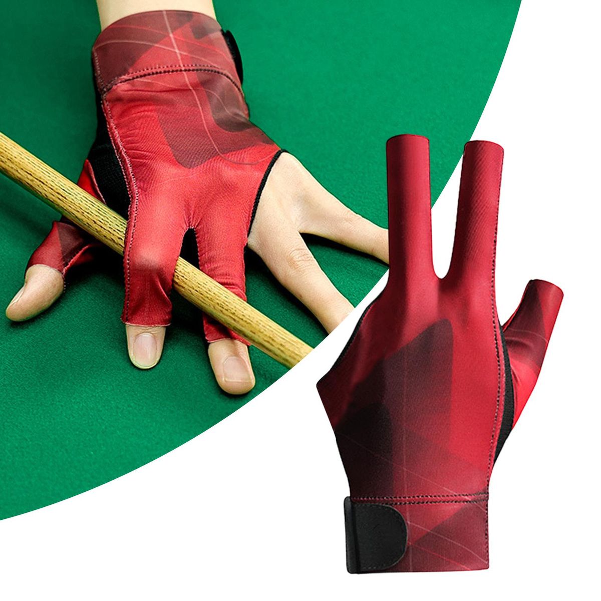 Three Fingers Show Gloves Left Hand Professional Black Red
