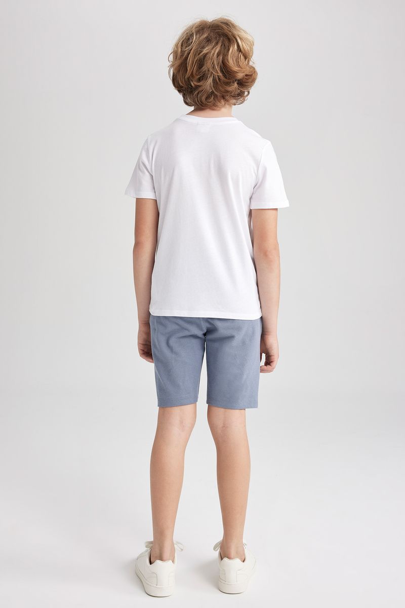 2 Piece Boy Casual Regular Fit Short Sleeve Set - White