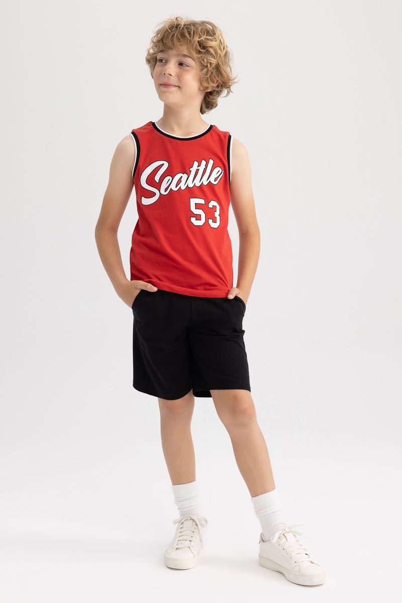 2 Piece Boy Casual Regular Fit Sleeveless Knitted Set - Bordeaux