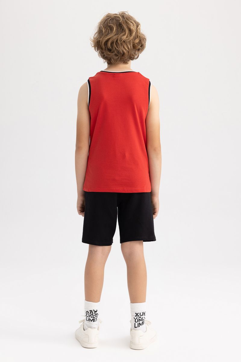 2 Piece Boy Casual Regular Fit Sleeveless Knitted Set - Bordeaux
