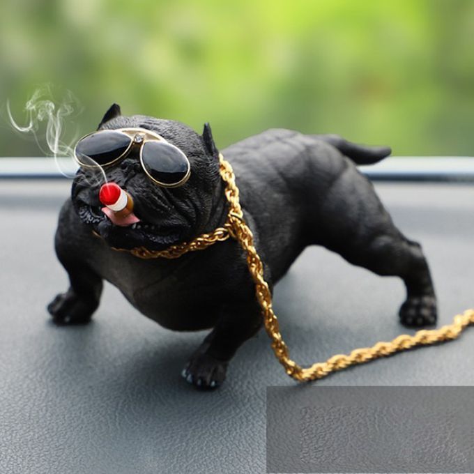 1xCute Dog Car Interior Decoration Dashboard Ornament Car Decor Black