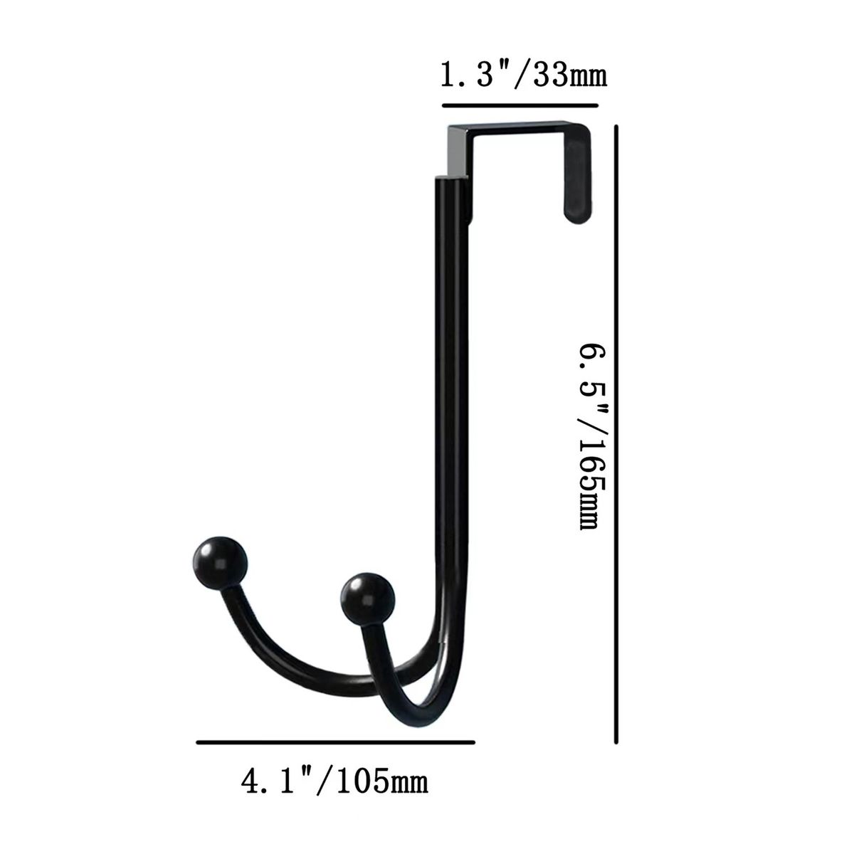 Wreath Hanger Universal Compact Wreath Hanger Black