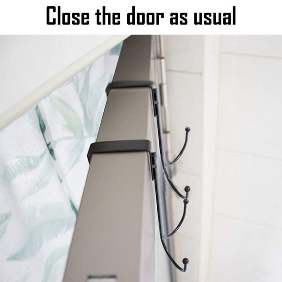 Wreath Hanger Universal Compact Wreath Hanger Black