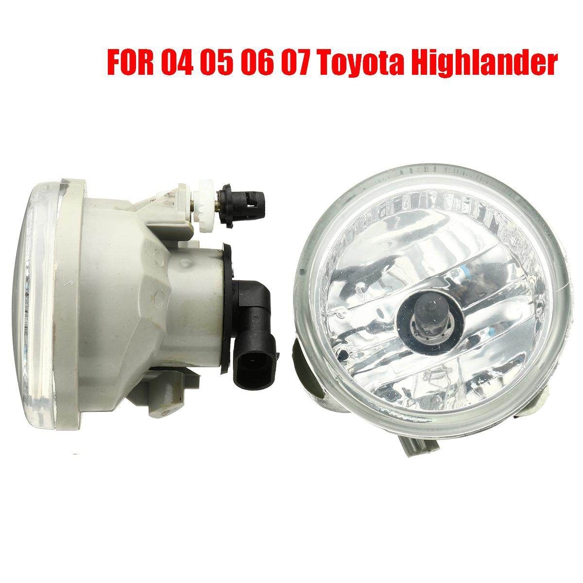 2pcs Clear Bumper Driving Fog Lights FOR 04 05 06 07 Toyota Highlander Echo