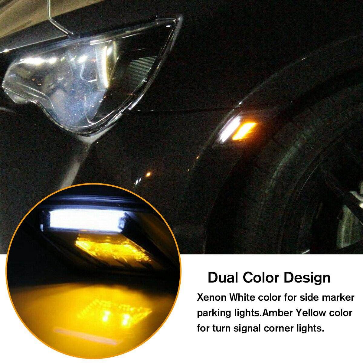 Amber LED Smoked Lens Side Marker Blinker Lights For Scion FR-S Subaru BRZ