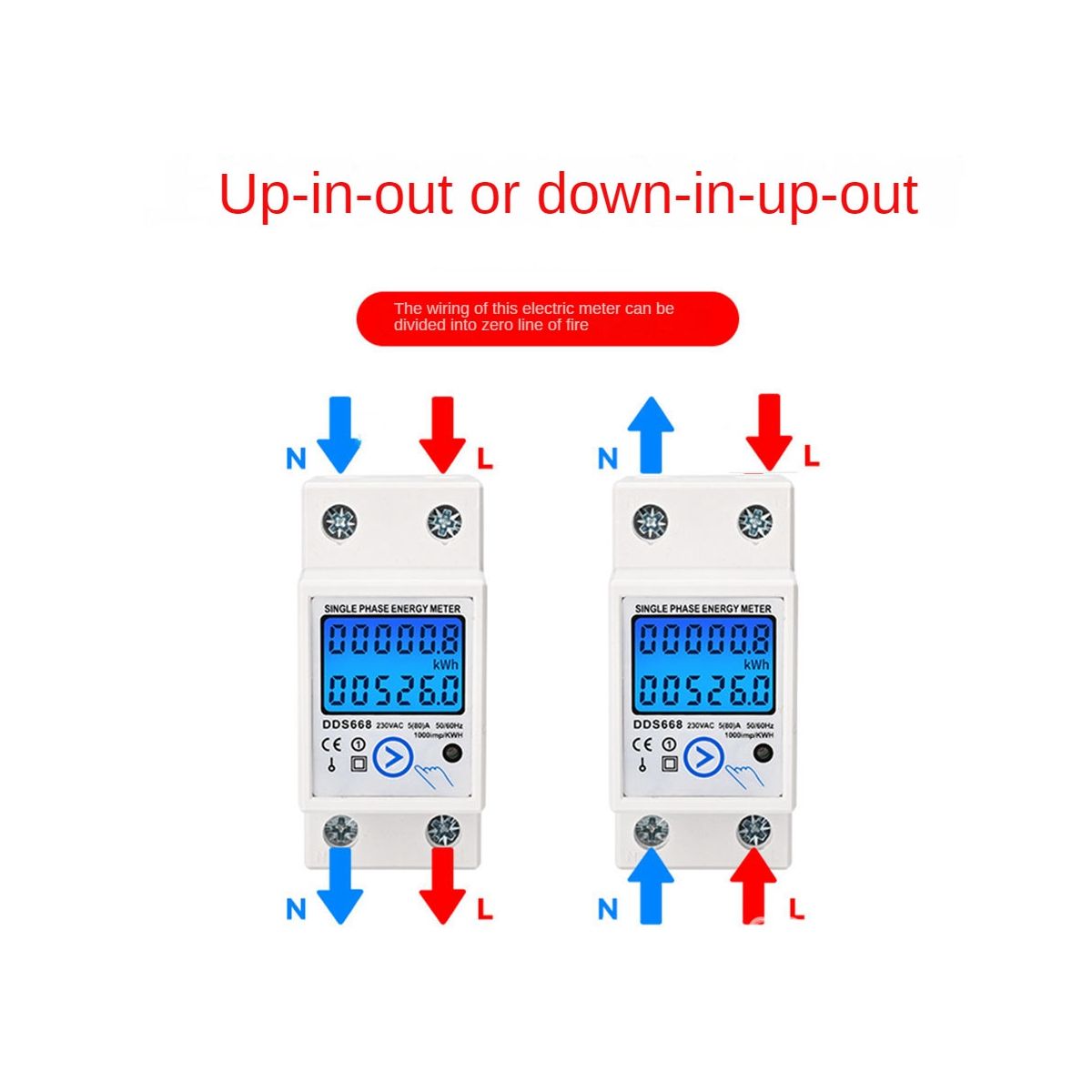 Din Rail Digital Single Phase Reset Zero Energy Meter KWh AC220V Electric Meter LCD Digital Energy Electric Meter