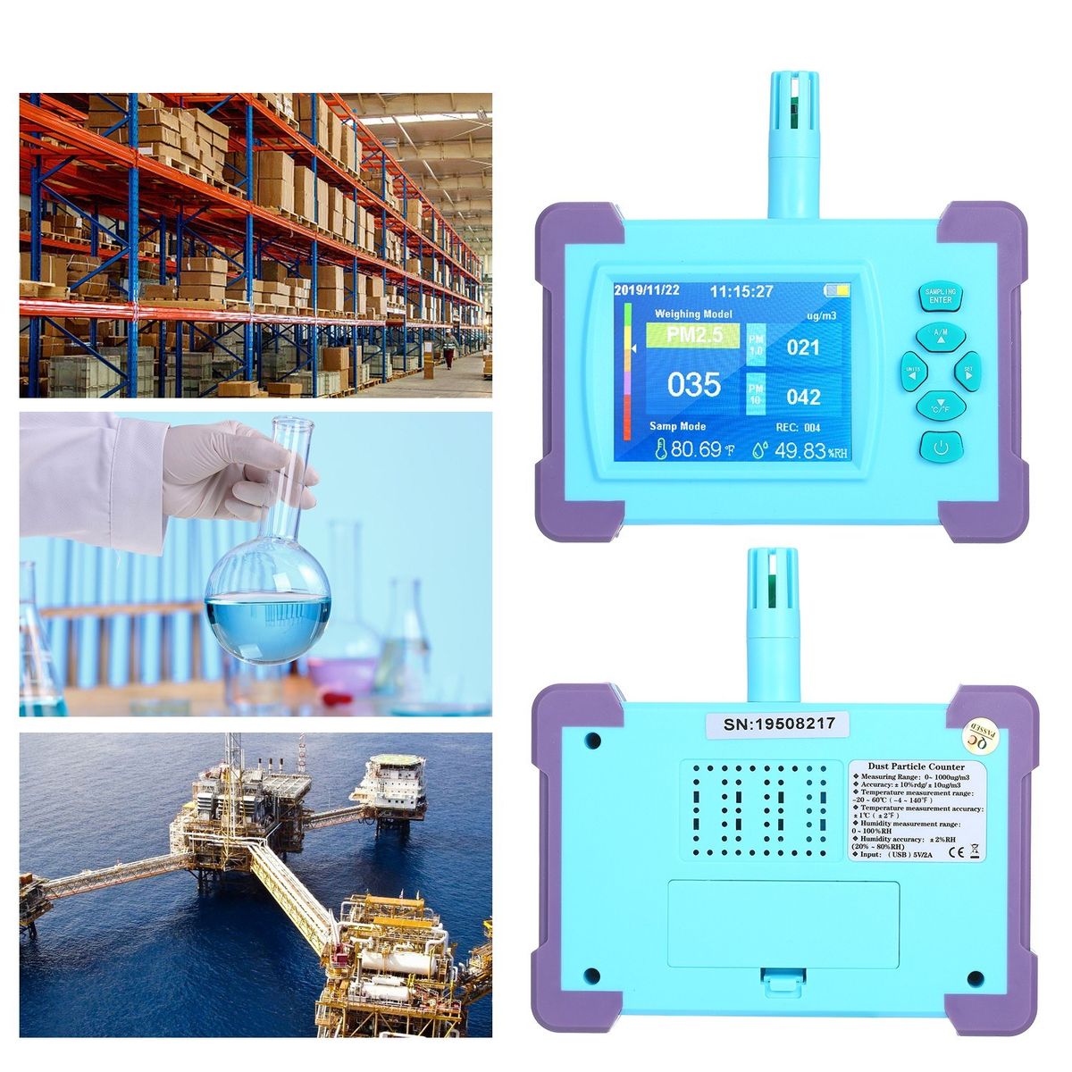 PM1.0/PM2.5/PM10 Air Quality Monitor Digital Gas Analyzer