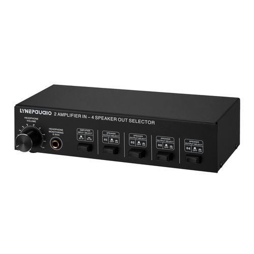 LINEPAUDIO 2 In 4 Out Speaker Selector Switch Box 4 Zone