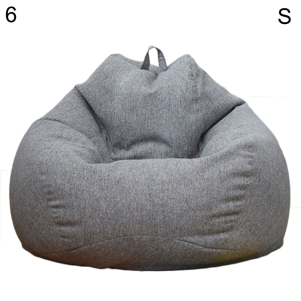 Solid Color Cloth Lazy Lounger Bean Bag Sack Chair-Dark Grey