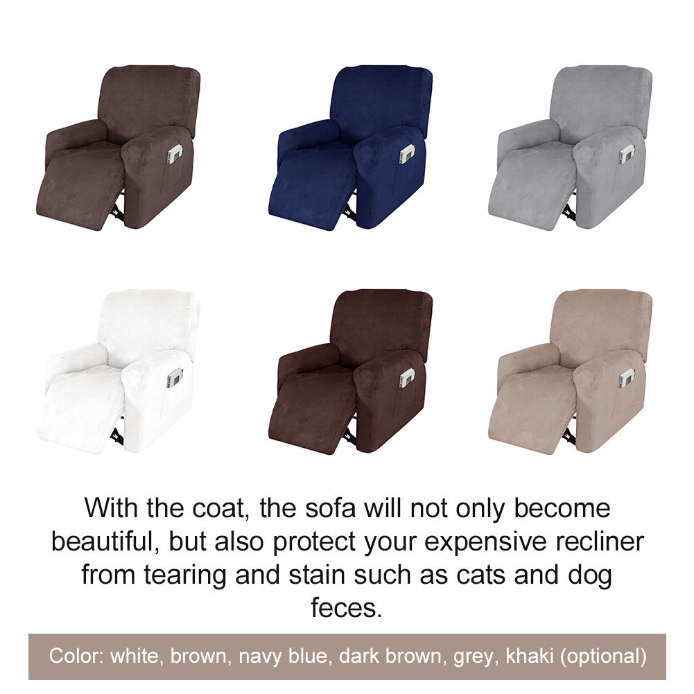 4 Separate Piece Waterproof Stretch Recliner Sofa Cover