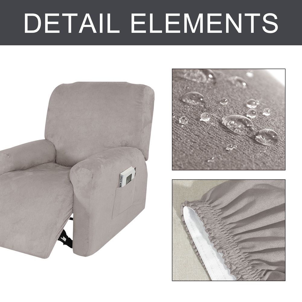 4 Separate Piece Waterproof Stretch Recliner Sofa Cover