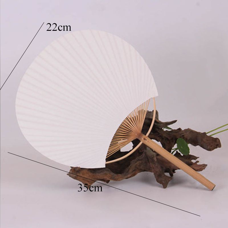 Fashion Props Decoration Material Cloth Silk Old Shooting Collection Fan Printing Round Paper Style Bamboo Fan Home Pu For