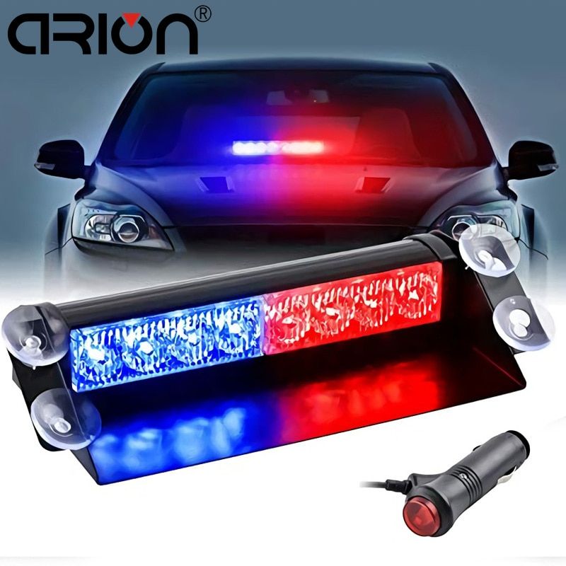 CIRION 8 LED Strobe Flash Warning  Police Car Light Flashing Firemen Fog 8LED High Power Red&Blue