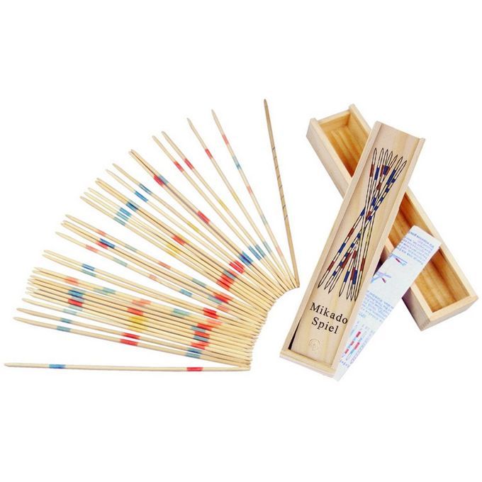 Baby Edu Ational Wooden Traditional Mikado El Pi K Up Sti Ks With Box Game-multi Olored