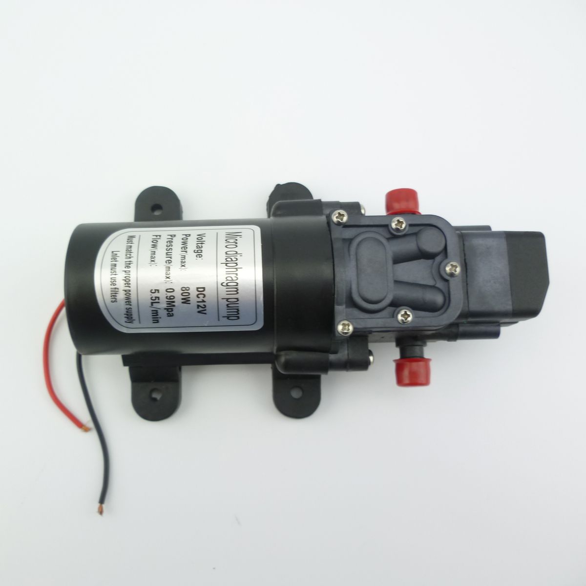 80W 5.5LPM 130psi High Pressure Mini  Diaphragm Water Pump 12v 24v Self Priming