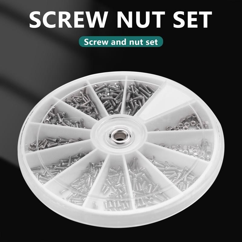 600 PcsSet Small Stainless Steel Screws 12 Kinds of Electronics Nuts Assortment  1pc Screwdriver for Eyeglasses Repairing Tool