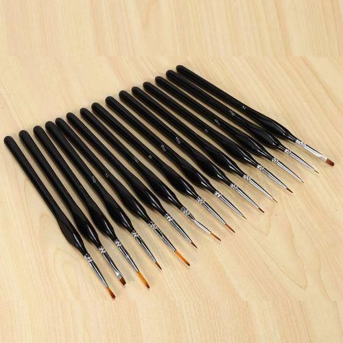 15Pcs Miniature Paint Brush Detail Paint Brushes
