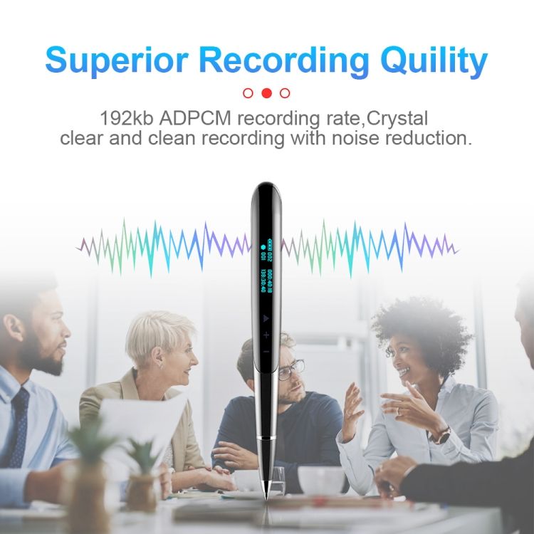 AI Intelligent Noise Reduction Recording Pen, Capacity:8GB